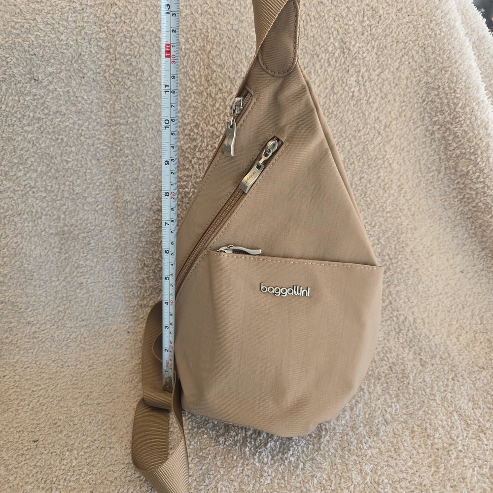 Baggallini Mini Sling Crossbody Bag Color Is Beach (Tan) Outdoor Hiking Travel - Picture 9 of 12